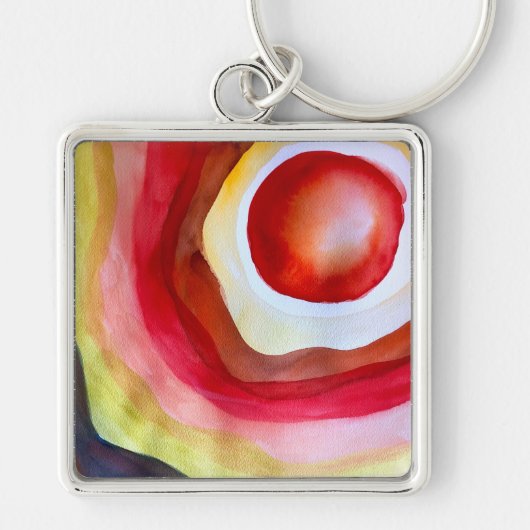 Sun waterverf sunset art sleutelhanger (Voorkant)