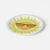 Sun Wearing Sunglazen Papieren Bordje (Gekanteld)