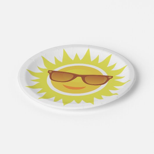 Sun Wearing Sunglazen Papieren Bordje (Gekanteld)