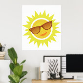 Sun Wearing Sunglazen Poster (Thuiskantoor)