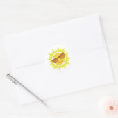 Sun Wearing Sunglazen Ronde Sticker (Envelop)