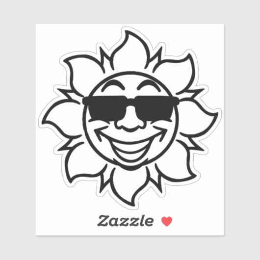 Sun with Sunglasses Sticker (Vel)
