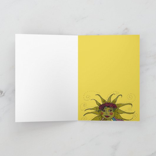 Sun Woman Oekraïense Folk Art Moederdag Kaart (Binnen)