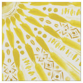 SUN WORSHIP Yellow Mandala Stof (Close Up)