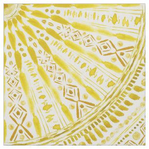 SUN WORSHIP Yellow Mandala Stof