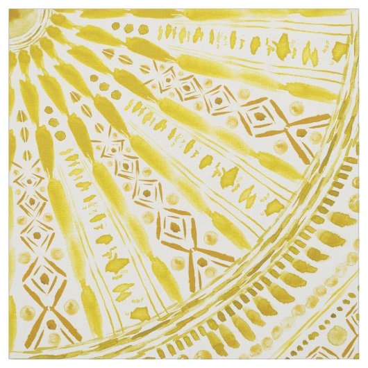 SUN WORSHIP Yellow Mandala Stof (Swatch)
