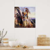 "Sun Worshiping in Montana" door Charles Russell Poster (Keuken)