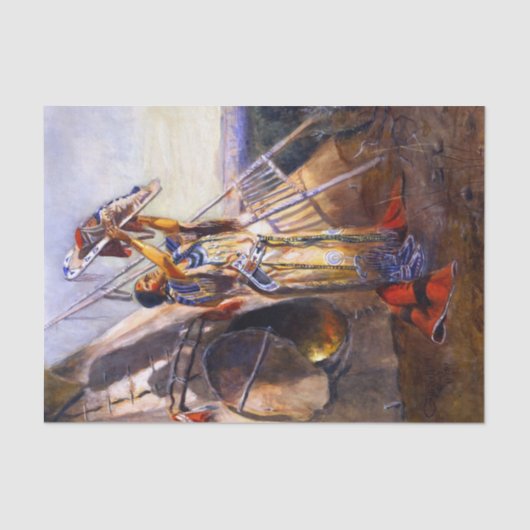 "Sun Worshiping in Montana" door Charles Russell Tissuepapier (Voorkant)