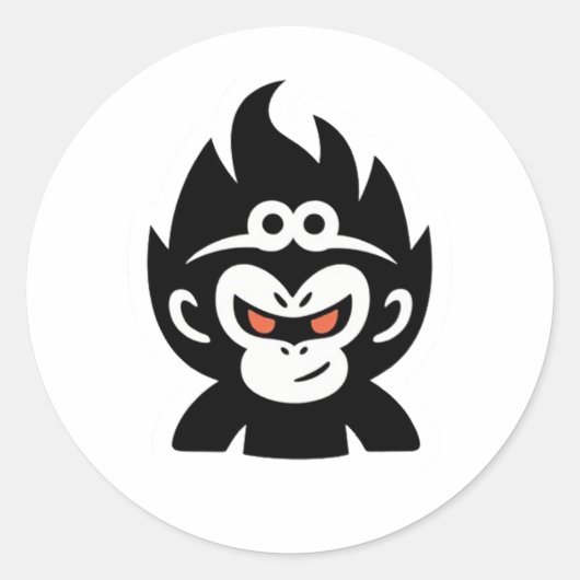 Sun Wukong-minimalist Ronde Sticker (Voorkant)