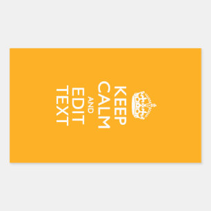 Sun Yellow Accent Keep Calm And Your Text Rechthoekige Sticker