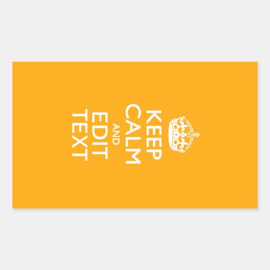 Sun Yellow Accent Keep Calm And Your Text Rechthoekige Sticker (Voorkant)