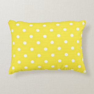 Sun Yellow en White Polka Dots Decoratief Kussen