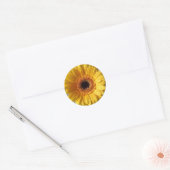 Sun Yellow Gerbera Ronde Sticker (Envelop)
