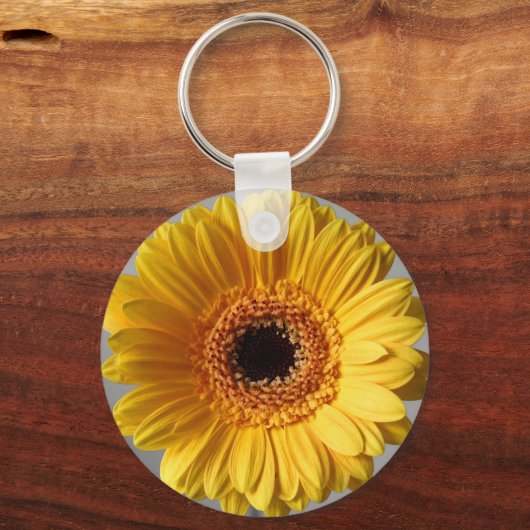 Sun Yellow Gerbera Sleutelhanger (Voorkant)