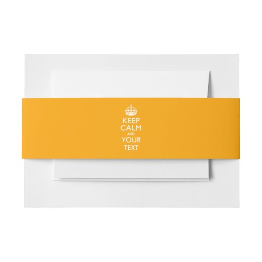 Sun Yellow KEEP CALM EN Uw creatieve tekst Uitnodigingen Wikkel (Voorkant Voorbeeld)