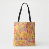 Sun Yellow Oranje Flowers Floral Abstract gelaagd Tote Bag (Voorkant)