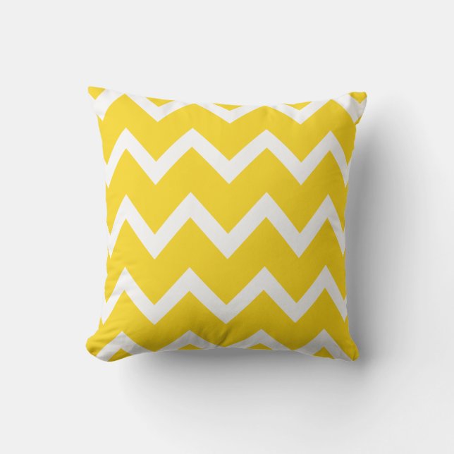 Sun Yellow Zigzag Chevron Pattern Kussens buitensh (Voorkant)