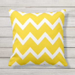 Sun Yellow Zigzag Chevron Pattern Kussens buitensh
