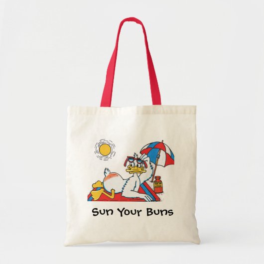 Sun Your Buns Vacation Humor Tote Bag (Voorkant)