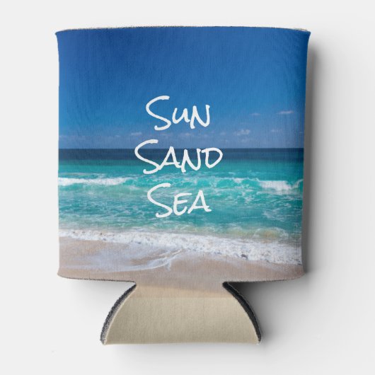 Sun Zand Zee Tropical Beach Turquoise Water Blikjeskoeler (Voorkant)