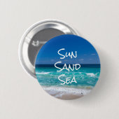 Sun Zand Zee Tropical Beach Turquoise Water Ronde Button 5,7 Cm (Voorkant /achterkant)