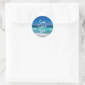 Sun Zand Zee Tropical Beach Turquoise Water Ronde Sticker (Tas)