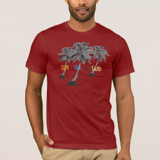Sun-Zee en zand-palmboom T-shirt