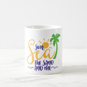 Sun zee het zand en ik koffiemok