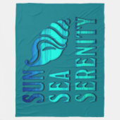 Sun Zee Serenity Tropical Seashell Beach Scene Fleece Deken (Voorkant)