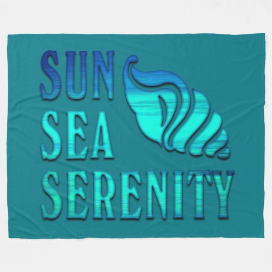 Sun Zee Serenity Tropical Seashell Beach Scene Fleece Deken (Voorkant (Horizontaal))