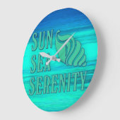 Sun Zee Serenity Tropical Seashell Beach Scene Grote Klok (Hoek)