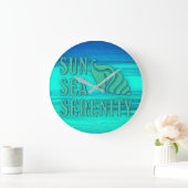 Sun Zee Serenity Tropical Seashell Beach Scene Grote Klok (Huis)