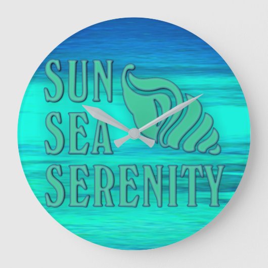 Sun Zee Serenity Tropical Seashell Beach Scene Grote Klok (Voorkant)