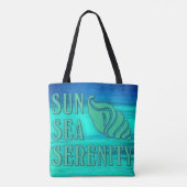 Sun Zee Serenity Tropical Seashell Beach Scene Tote Bag (Achterkant)