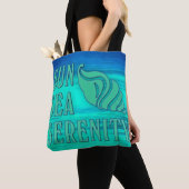 Sun Zee Serenity Tropical Seashell Beach Scene Tote Bag (Dichtbij)