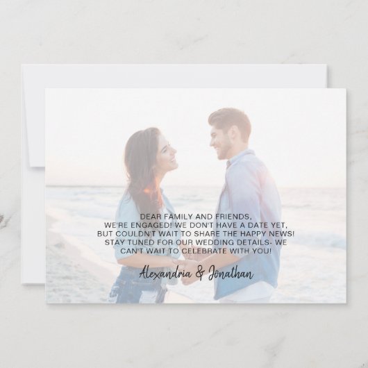 Sun Zee Surf Foto Verloving kondiging Aankondiging (Achterkant)