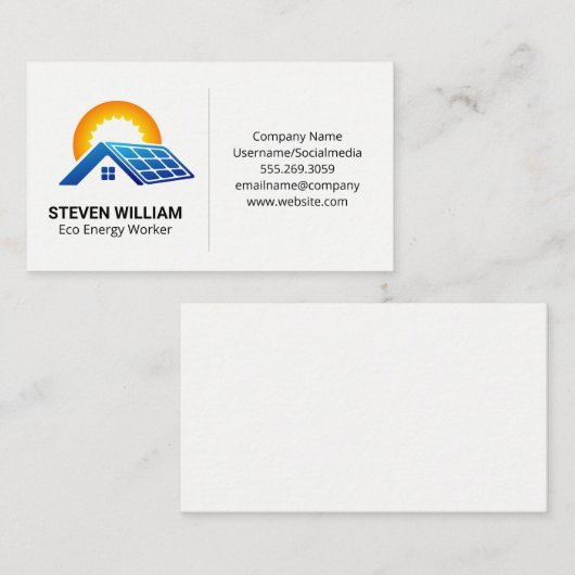 Sun | Zonnebrande Visitekaartje (Voorkant / Achterkant)