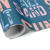 Sun Zout Sand Summer Beach Quote Blue Cadeaupapier (Rol Hoek)