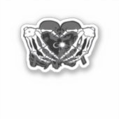 Sunand~1 - Skelet Hart Handen Sticker (Voorkant)