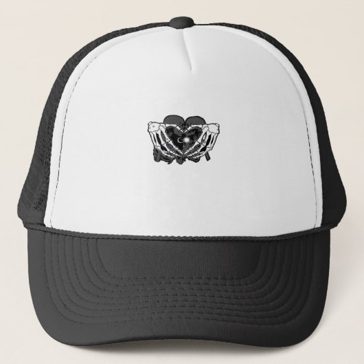 Sunand~1 - Skelet Hart Handen Trucker Pet (Voorkant)