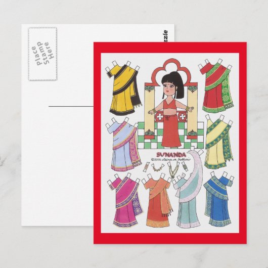 Sunanda, meisje van het Indiase Briefkaart van pap (Voorkant / Achterkant)