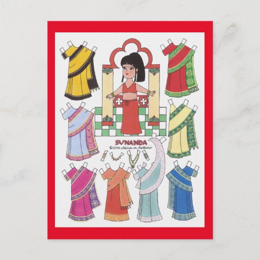 Sunanda, meisje van het Indiase Briefkaart van pap (Voorkant)
