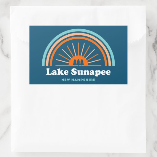 Sunapee New Hampshire Rainbow Rechthoekige Sticker (Tas)