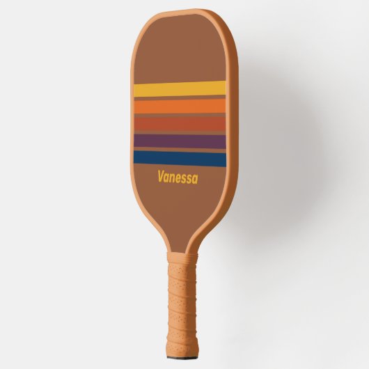 Sunbaked Clay Across Striping with Name Pickleball Paddle (Links)