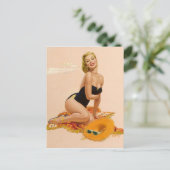 Sunbather PinUp Briefkaart (Staand voorkant)