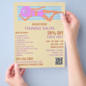 Sunbather, Tanning Salon Adverteren Flyer (Hand)