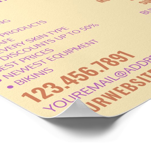 Sunbather, Tanning Salon Adverteren Poster (Hoek)