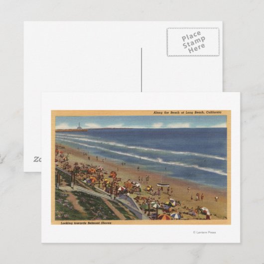 Sunbathers die naar Belmont Shores kijken Briefkaart (Voorkant / Achterkant)