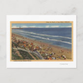 Sunbathers die naar Belmont Shores kijken Briefkaart (Voorkant)