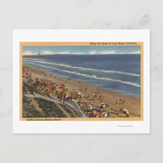 Sunbathers die naar Belmont Shores kijken Briefkaart (Voorkant)
